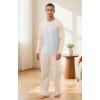 imageNITAGUT Mens Pajama Set Long Sleeve Sleepwear 2 Piece Loungewear with Pockets Soft Comfy NightwearBeige