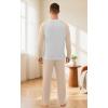 imageNITAGUT Mens Pajama Set Long Sleeve Sleepwear 2 Piece Loungewear with Pockets Soft Comfy NightwearBeige