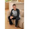 imageNITAGUT Mens Pajama Set Long Sleeve Sleepwear 2 Piece Loungewear with Pockets Soft Comfy NightwearBlack