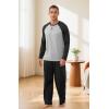 imageNITAGUT Mens Pajama Set Long Sleeve Sleepwear 2 Piece Loungewear with Pockets Soft Comfy NightwearBlack