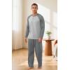 imageNITAGUT Mens Pajama Set Long Sleeve Sleepwear 2 Piece Loungewear with Pockets Soft Comfy NightwearDark Grey