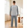 imageNITAGUT Mens Pajama Set Long Sleeve Sleepwear 2 Piece Loungewear with Pockets Soft Comfy NightwearDark Grey