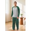 imageNITAGUT Mens Pajama Set Long Sleeve Sleepwear 2 Piece Loungewear with Pockets Soft Comfy NightwearGreen