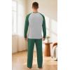 imageNITAGUT Mens Pajama Set Long Sleeve Sleepwear 2 Piece Loungewear with Pockets Soft Comfy NightwearGreen