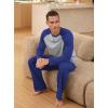 imageNITAGUT Mens Pajama Set Long Sleeve Sleepwear 2 Piece Loungewear with Pockets Soft Comfy NightwearRoyal Blue