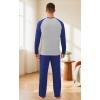 imageNITAGUT Mens Pajama Set Long Sleeve Sleepwear 2 Piece Loungewear with Pockets Soft Comfy NightwearRoyal Blue