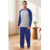 imageNITAGUT Mens Pajama Set Long Sleeve Sleepwear 2 Piece Loungewear with Pockets Soft Comfy NightwearRoyal Blue