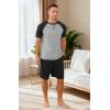 imageNITAGUT Mens Pajama Set Summer 2 Piece Loungewear Short Sleeve Pjs Sleepwear with Pockets Soft Comfy NightwearBlack