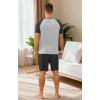 imageNITAGUT Mens Pajama Set Summer 2 Piece Loungewear Short Sleeve Pjs Sleepwear with Pockets Soft Comfy NightwearBlack