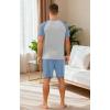 imageNITAGUT Mens Pajama Set Summer 2 Piece Loungewear Short Sleeve Pjs Sleepwear with Pockets Soft Comfy NightwearBlue