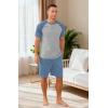 imageNITAGUT Mens Pajama Set Summer 2 Piece Loungewear Short Sleeve Pjs Sleepwear with Pockets Soft Comfy NightwearBlue