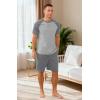 imageNITAGUT Mens Pajama Set Summer 2 Piece Loungewear Short Sleeve Pjs Sleepwear with Pockets Soft Comfy NightwearDark Grey
