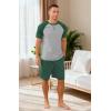 imageNITAGUT Mens Pajama Set Summer 2 Piece Loungewear Short Sleeve Pjs Sleepwear with Pockets Soft Comfy NightwearGreen