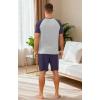 imageNITAGUT Mens Pajama Set Summer 2 Piece Loungewear Short Sleeve Pjs Sleepwear with Pockets Soft Comfy NightwearNavy Blue