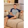 imageNITAGUT Mens Pajama Set Summer 2 Piece Loungewear Short Sleeve Pjs Sleepwear with Pockets Soft Comfy NightwearNavy Blue