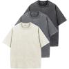 imageNITAGUT Mens Oversized Cotton TShirts Vintage Unisex Short Sleeves Loose Streetwear Casual Wash Solid Basic Tops TeeBlackGrayBeige