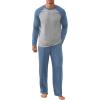 imageNITAGUT Mens Pajama Set Long Sleeve Sleepwear 2 Piece Loungewear with Pockets Soft Comfy NightwearBlue