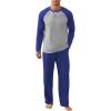imageNITAGUT Mens Pajama Set Long Sleeve Sleepwear 2 Piece Loungewear with Pockets Soft Comfy NightwearRoyal Blue