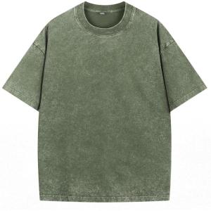 imageNITAGUT Mens Oversized Cotton TShirts Vintage Unisex Short Sleeves Loose Streetwear Casual Wash Solid Basic Tops TeeArmy Green