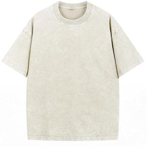 imageNITAGUT Mens Oversized Cotton TShirts Vintage Unisex Short Sleeves Loose Streetwear Casual Wash Solid Basic Tops TeeBeige