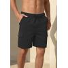 image:imageNITAGUT Mens Cargo Shorts 7 Casual Drawstring Elastic Waist Summer Vacation Shorts with Utility Flap PocketsBlack