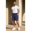 image:imageNITAGUT Mens Cargo Shorts 7 Casual Drawstring Elastic Waist Summer Vacation Shorts with Utility Flap PocketsBlue