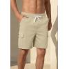 image:imageNITAGUT Mens Cargo Shorts 7 Casual Drawstring Elastic Waist Summer Vacation Shorts with Utility Flap PocketsKhaki