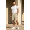image:imageNITAGUT Mens Cargo Shorts 7 Casual Drawstring Elastic Waist Summer Vacation Shorts with Utility Flap PocketsKhaki