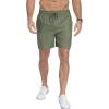 image:imageNITAGUT Mens Casual Cotton Shorts  55 Elastic Waist Drawstring Summer Beach Lightweight Shorts with PocketsArmy Green