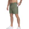 image:imageNITAGUT Mens Casual Cotton Shorts  55 Elastic Waist Drawstring Summer Beach Lightweight Shorts with PocketsArmy Green