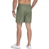 image:imageNITAGUT Mens Casual Cotton Shorts  55 Elastic Waist Drawstring Summer Beach Lightweight Shorts with PocketsArmy Green