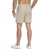 image:imageNITAGUT Mens Casual Cotton Shorts  55 Elastic Waist Drawstring Summer Beach Lightweight Shorts with PocketsBeige