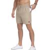 image:imageNITAGUT Mens Casual Cotton Shorts  55 Elastic Waist Drawstring Summer Beach Lightweight Shorts with PocketsKhaki
