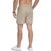 image:imageNITAGUT Mens Casual Cotton Shorts  55 Elastic Waist Drawstring Summer Beach Lightweight Shorts with PocketsKhaki