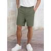 image:imageNITAGUT Mens Lightweight Casual Shorts 7 Golf Summer Shorts Breathable Stretch Work Flat Front Shorts with MultiPocketArmy Green