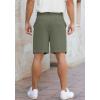 image:imageNITAGUT Mens Lightweight Casual Shorts 7 Golf Summer Shorts Breathable Stretch Work Flat Front Shorts with MultiPocketArmy Green