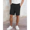 image:imageNITAGUT Mens Lightweight Casual Shorts 7 Golf Summer Shorts Breathable Stretch Work Flat Front Shorts with MultiPocketBlack
