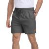 image:imageNITAGUT Mens Casual Cotton Shorts  55 Elastic Waist Drawstring Summer Beach Lightweight Shorts with PocketsBlack