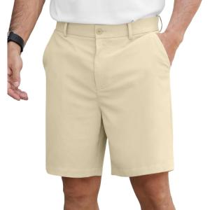 image:imageNITAGUT Mens Lightweight Casual Shorts 7 Golf Summer Shorts Breathable Stretch Work Flat Front Shorts with MultiPocketBeige