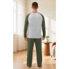 image:imageNITAGUT Mens Pajama Set Long Sleeve Sleepwear 2 Piece Loungewear with Pockets Soft Comfy NightwearArmy Green