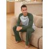 image:imageNITAGUT Mens Pajama Set Long Sleeve Sleepwear 2 Piece Loungewear with Pockets Soft Comfy NightwearArmy Green
