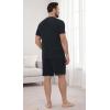 image:imageNITAGUT Mens Summer Pajama Set Lightweight Loungewear Short Sleeve Henley Top amp Sleep Shorts 2 Piece Stretch Lounge SetBlack