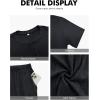 image:imageNITAGUT Mens Summer Pajama Set Lightweight Loungewear Short Sleeve Henley Top amp Sleep Shorts 2 Piece Stretch Lounge SetBlack