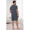 image:imageNITAGUT Mens Summer Pajama Set Lightweight Loungewear Short Sleeve Henley Top amp Sleep Shorts 2 Piece Stretch Lounge SetDark Grey
