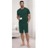 image:imageNITAGUT Mens Summer Pajama Set Lightweight Loungewear Short Sleeve Henley Top amp Sleep Shorts 2 Piece Stretch Lounge SetGreen