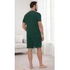 image:imageNITAGUT Mens Summer Pajama Set Lightweight Loungewear Short Sleeve Henley Top amp Sleep Shorts 2 Piece Stretch Lounge SetGreen