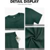 image:imageNITAGUT Mens Summer Pajama Set Lightweight Loungewear Short Sleeve Henley Top amp Sleep Shorts 2 Piece Stretch Lounge SetGreen