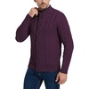 image:imageNITAGUT Mens Long Sleeve Stand Collar Cardigan Sweaters Button Down Cable Knitted SweaterPurple Red
