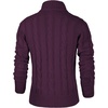 image:imageNITAGUT Mens Long Sleeve Stand Collar Cardigan Sweaters Button Down Cable Knitted SweaterPurple Red
