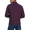 image:imageNITAGUT Mens Long Sleeve Stand Collar Cardigan Sweaters Button Down Cable Knitted SweaterPurple Red